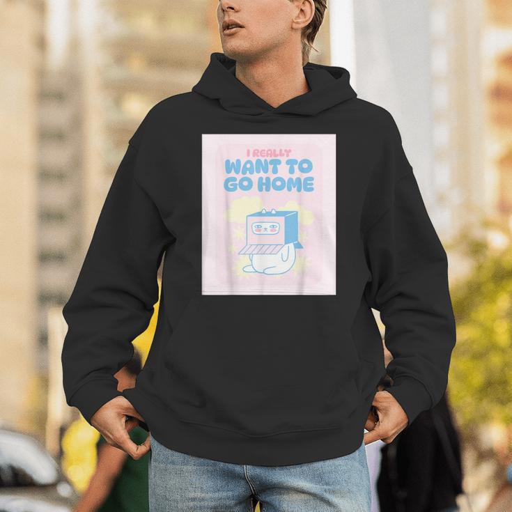 Fun Cute Introvert Cat Character Quote Men Women Unisex Hoodie