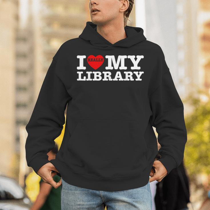 Fun I Love My Library Book Reader Bookworm Librarian Costume Unisex Hoodie