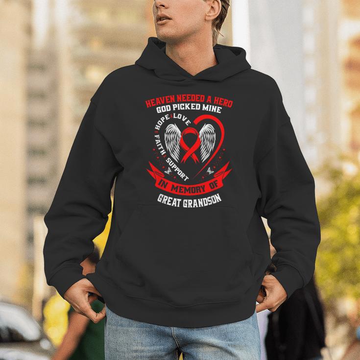 Go Red In Memory Of Great Grandson Heart Disease Awareness Unisex Hoodie