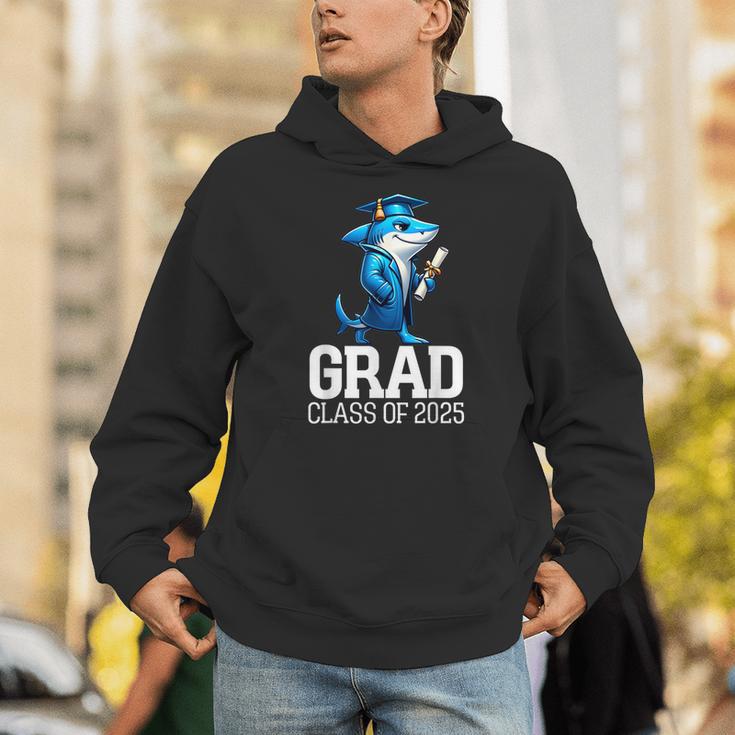 Grad Class Of 2025 Boys Shark Graduation Graduated Unisex Hoodie
