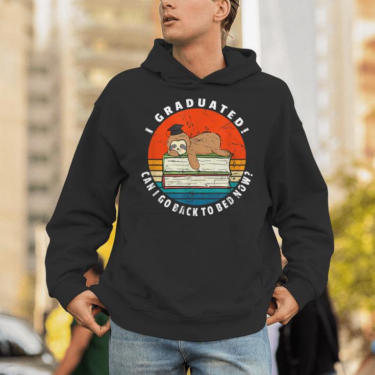 Graduation Sloth Can I Go Back To Bed Now Vintage Unisex Hoodie