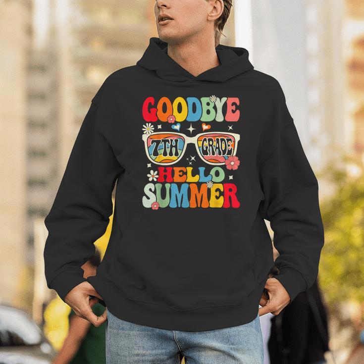 Groovy Goodbye 7th Grade Graduation Hello Summer Kids Unisex Hoodie