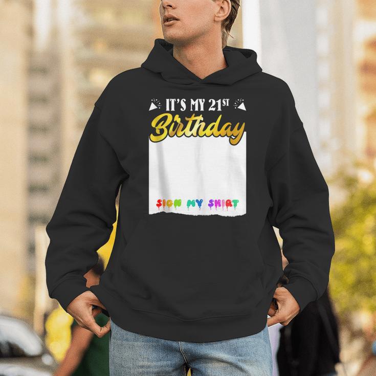 Guestbook My 21st Birthday Sign My Shirt Birthday Party Unisex Hoodie Guestbook My 21st Birthday Sign My Shirt Birthday Party Unisex Hoodie