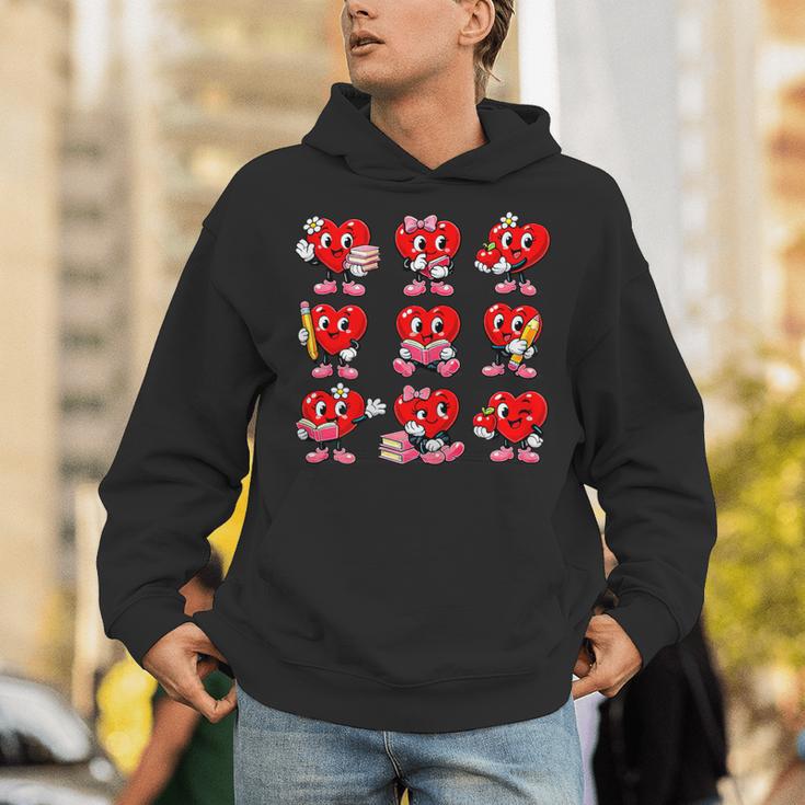 Heart Reading Books Valentine’s Day Girl And Boy Book Lovers Unisex Hoodie