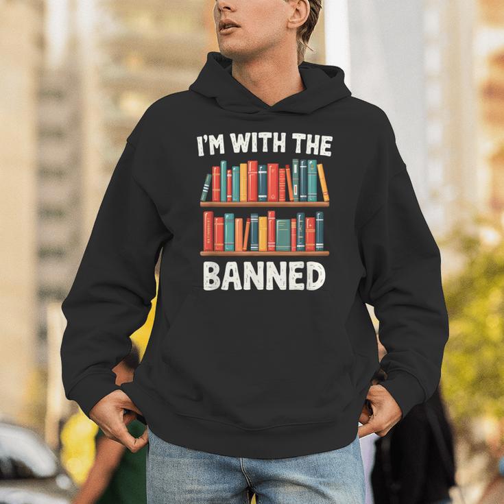 I'm With The Banned Librarian Banned Book Lover Reader Unisex Hoodie