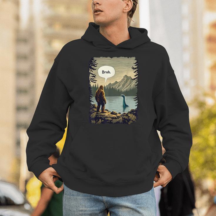 Introvert Bigfoot Sasquatch Loch Ness Monster Bruh Unisex Hoodie