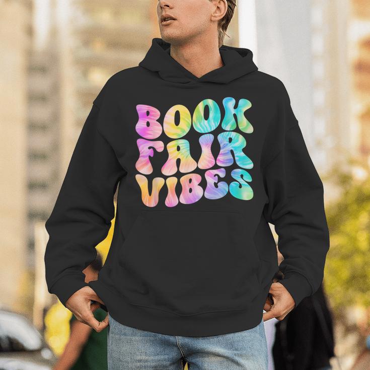 Library Book Fair Vibe Tie Dye School Reading Nostalgic Unisex Hoodie