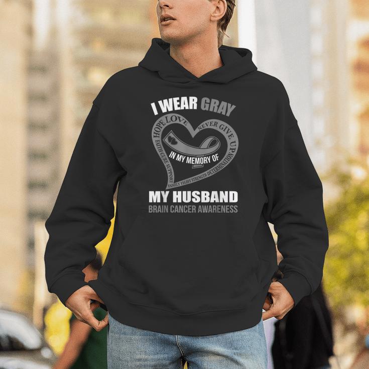 In My Memory Of My Husband BRAIN CANCER AWARENESS Unisex Hoodie