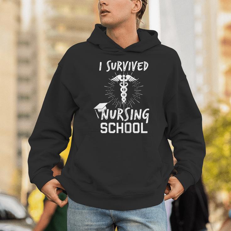 Nursing School Graduation Shirt I Survived RN Gift Unisex Hoodie