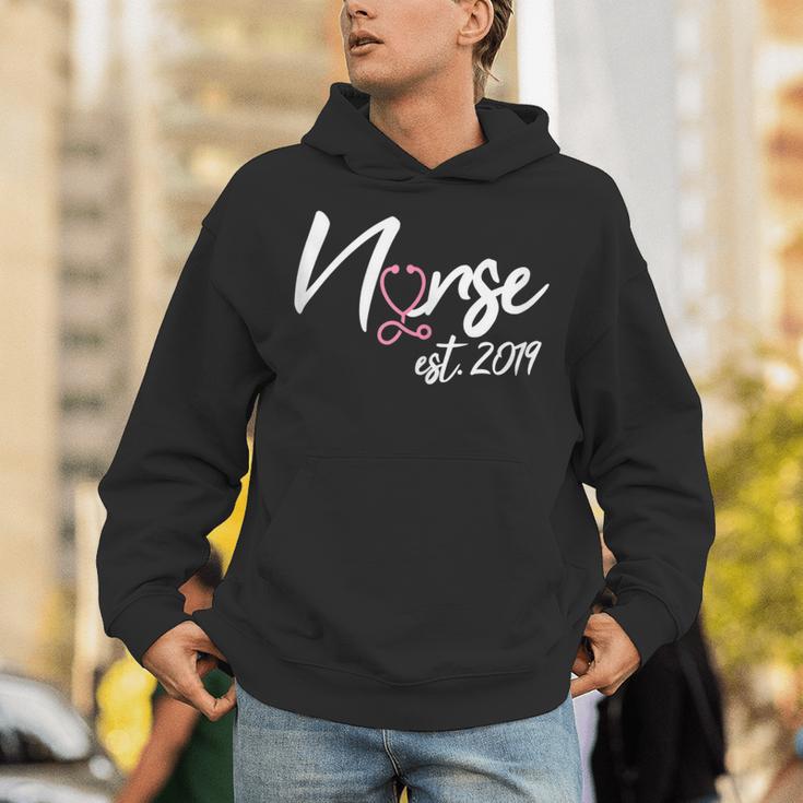 Nursing School Survivor Apparel Graduation Nurse RN EST 2019 Unisex Hoodie