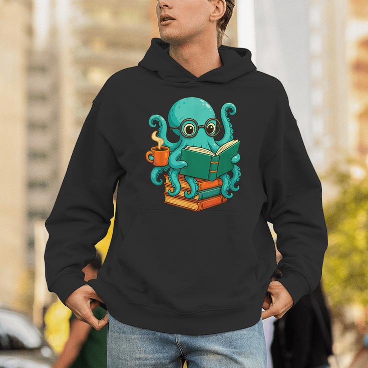 Octopus Reading Book Reading Bookworm Reader Unisex Hoodie Octopus Reading Book Reading Bookworm Reader Unisex Hoodie