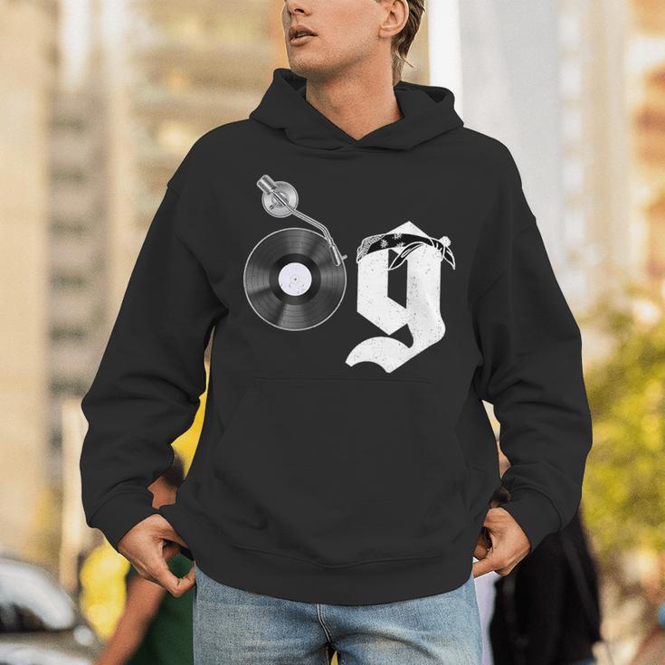 Old School Dad OG Hip Hop Head Vinyl Retro 80s90s Nostalgia Unisex Hoodie