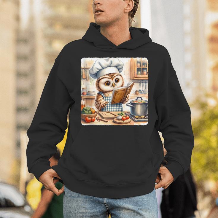 Owl Learning To Cook With Cookbook Chef Apron Stove Cooking Unisex Hoodie Owl Learning To Cook With Cookbook Chef Apron Stove Cooking Unisex Hoodie