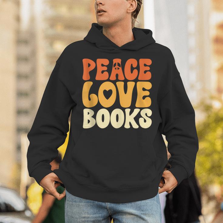 Peace Love Books Men Women Unisex Hoodie