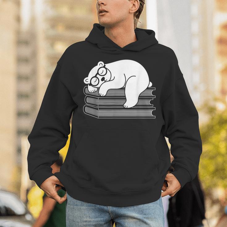 Polar Bear Reading Book Pajama Sleep Unisex Hoodie