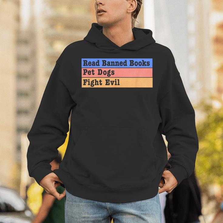 Read Banned Books Pet Dogs Fight Evil Unisex Hoodie