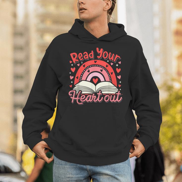 Read Your Heart Out Book Valentines Day Reading Teacher Unisex Hoodie