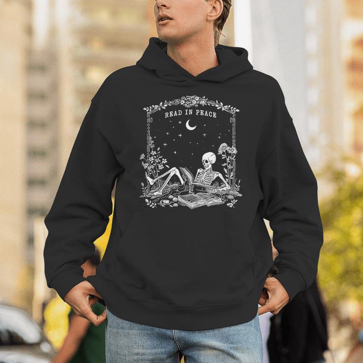 Read In Peace Skeleton Reading Book Halloween Bookish Unisex Hoodie Read In Peace Skeleton Reading Book Halloween Bookish Unisex Hoodie