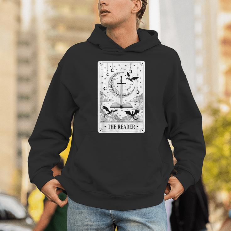 The Reader Tarot Card Bookworm Books Lover Dragon Librarians Unisex Hoodie
