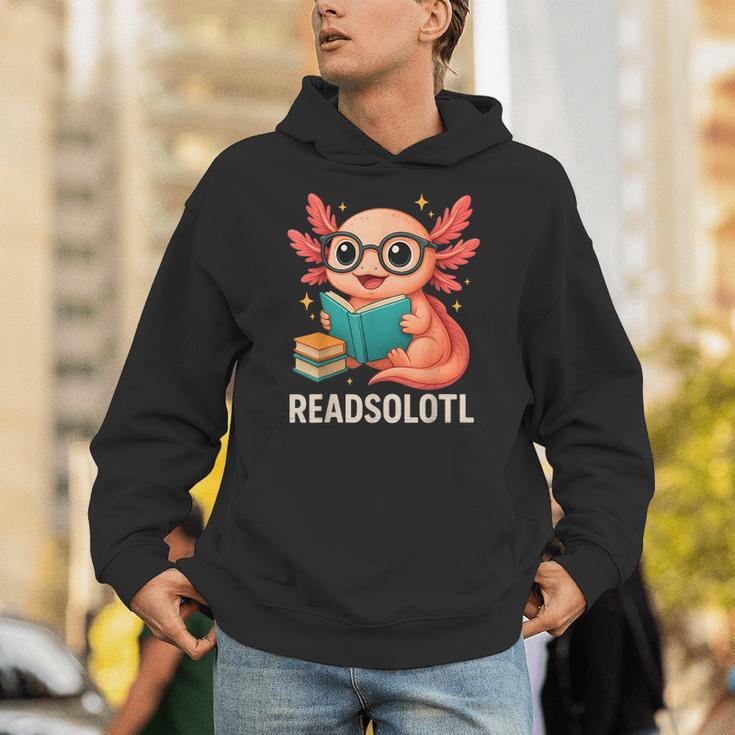 Readsolotl Kawaii Axolotl Reading Book Lover Unisex Hoodie