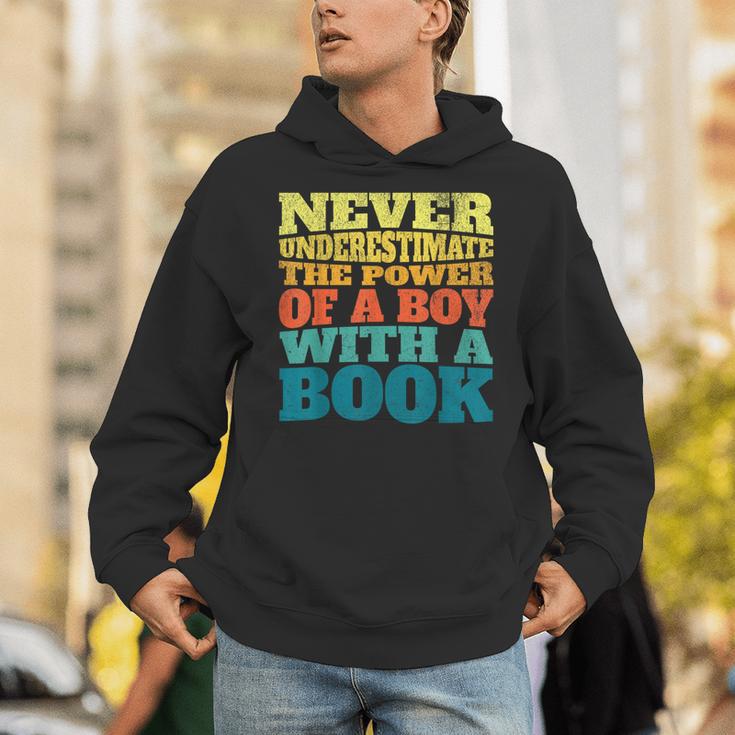 Retro Never Underestimate The Power Of a Boy With a Book Unisex Hoodie