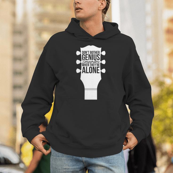Sarcastic Jokes Genius Songwriters Are Introvert Guitarist Unisex Hoodie