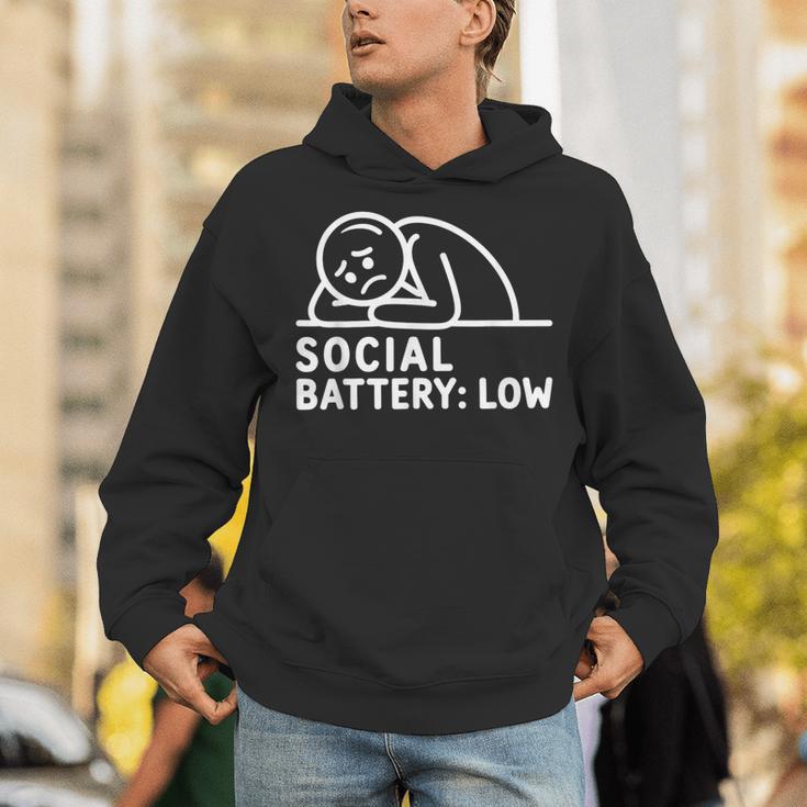Social Battery Low Apparel Introvert Humor Unisex Hoodie