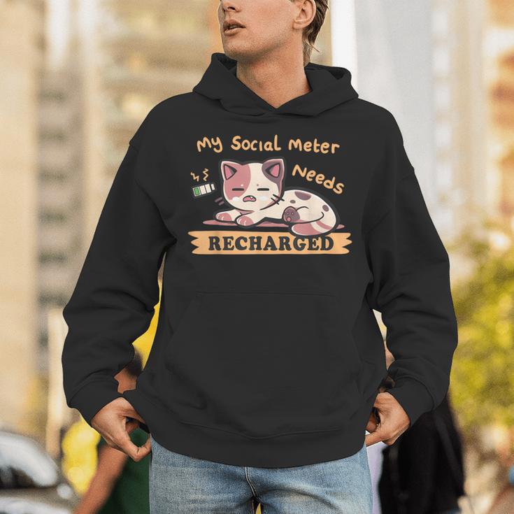 Social Meter Recharge Social Meter For Introverts Unisex Hoodie