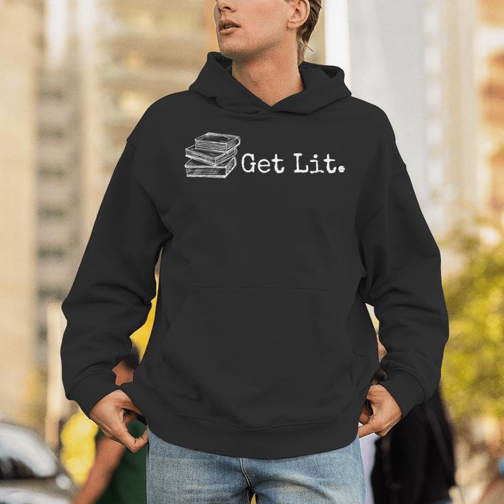 Stack Of Books Get Lit Book Reading Reader Unisex Hoodie
