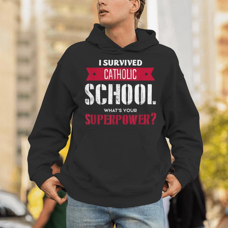 I Survived Catholic School Shirt Catholic Graduation Unisex Hoodie