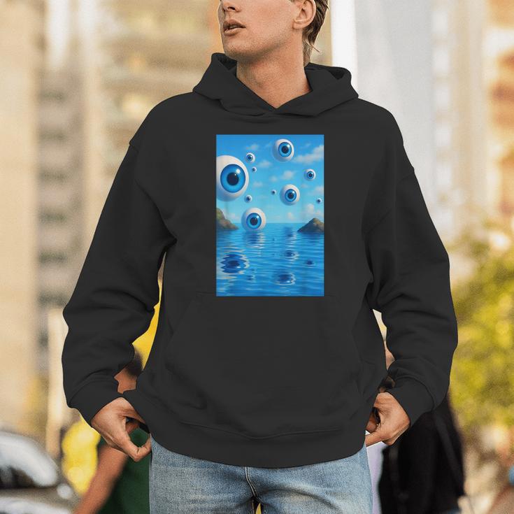 Trippy Weirdcore Frutiger Aero Surreal Eyeballs Y2K Unisex Hoodie