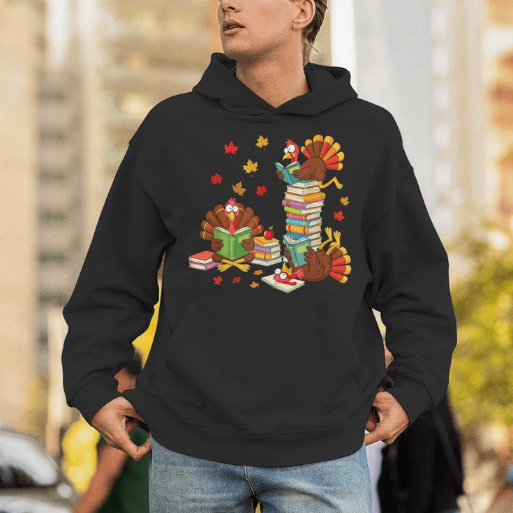Turkey Reading Books Fall Librarian Book Lover Teacher Kids Unisex Hoodie Turkey Reading Books Fall Librarian Book Lover Teacher Kids Unisex Hoodie
