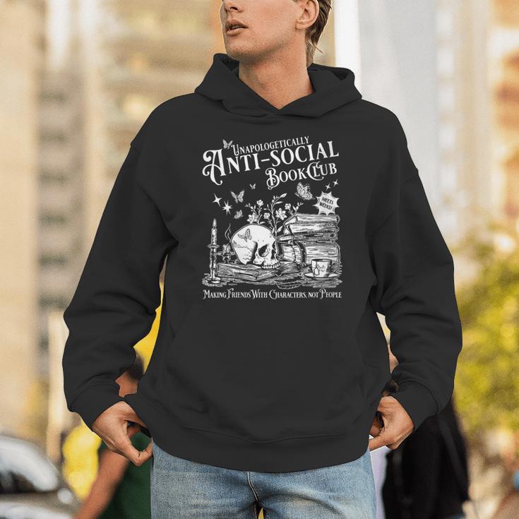 Unapologetically Antisocial Book Club Meets Weekly Retro Unisex Hoodie