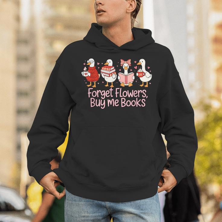 Valentine Cozy Goose Bookish Forget Flowers Buy Me Books Unisex Hoodie Valentine Cozy Goose Bookish Forget Flowers Buy Me Books Unisex Hoodie