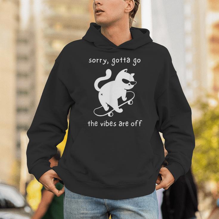 Vibes Are Off Cat Skateboard Introvert Sarcastic Humor Unisex Hoodie Vibes Are Off Cat Skateboard Introvert Sarcastic Humor Unisex Hoodie
