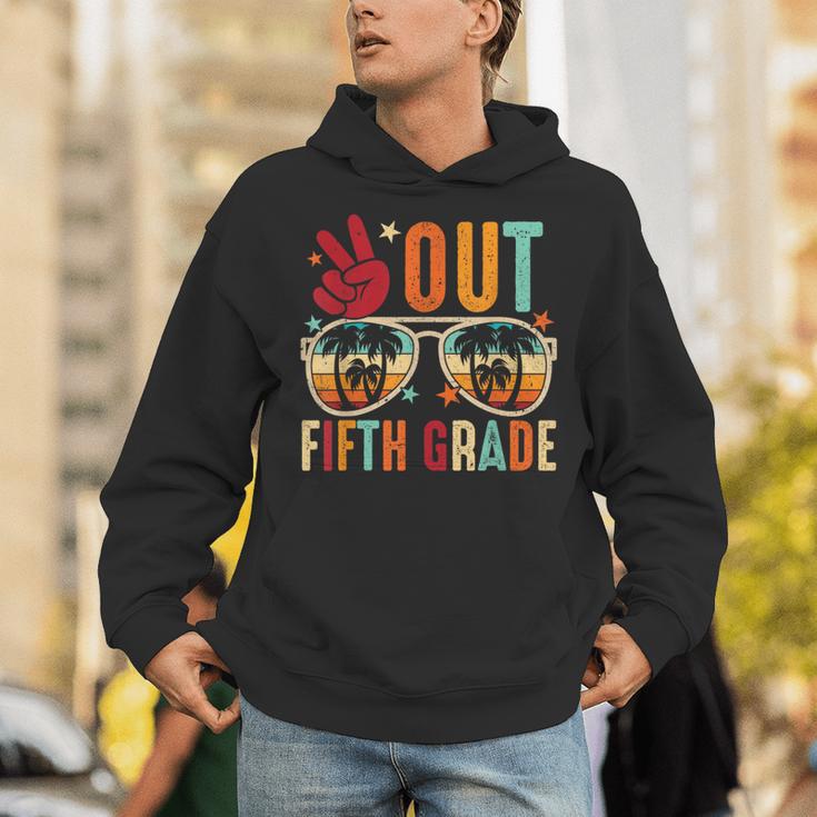 Vintage Peace Out 5th Grade Graduation Last Day Of School Unisex Hoodie