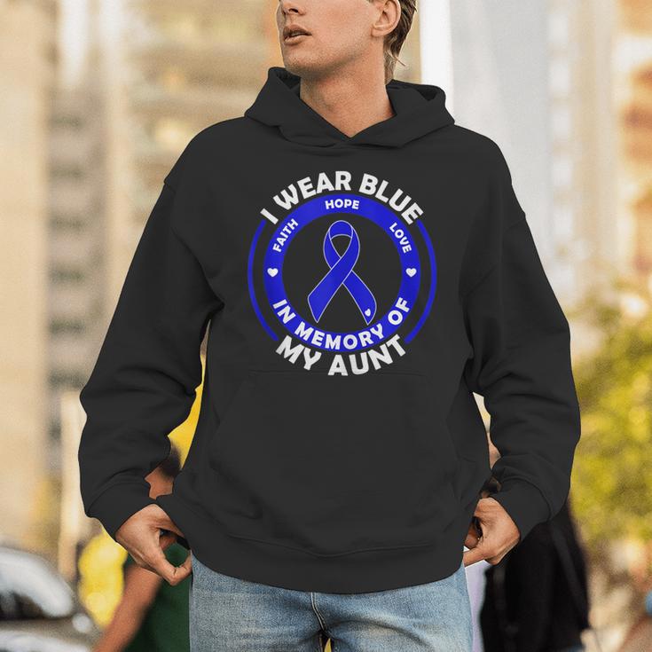 I Wear Blue In Memory Of My Aunt Colon Cancer Awareness Unisex Hoodie