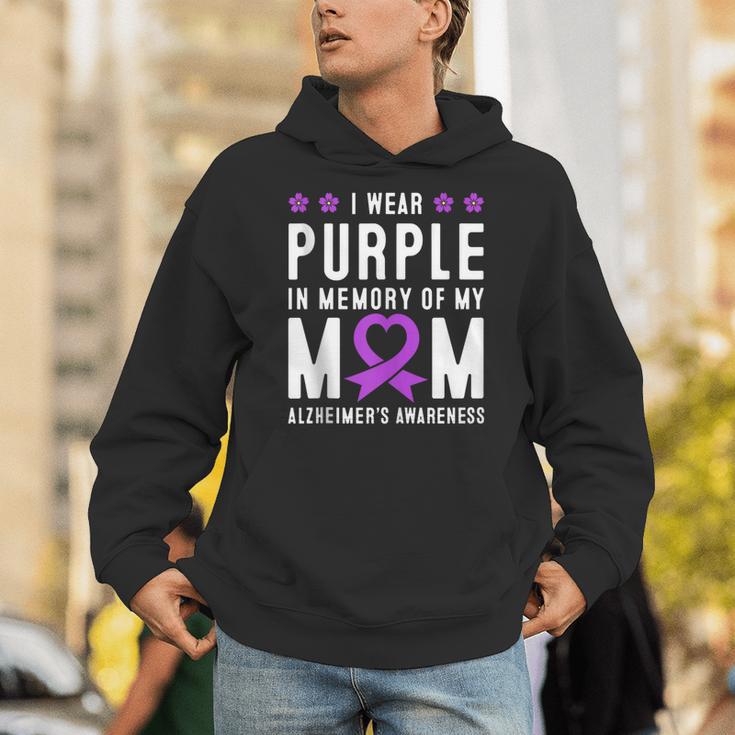 I Wear Purple In Memory Of My Mom Alzheimer's Awareness Day Unisex Hoodie