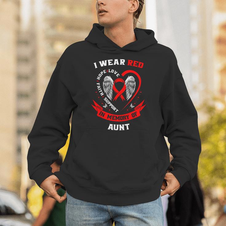 I Wear Red In Memory Of Aunt Heart Disease Awareness Graphic Unisex Hoodie I Wear Red In Memory Of Aunt Heart Disease Awareness Graphic Unisex Hoodie