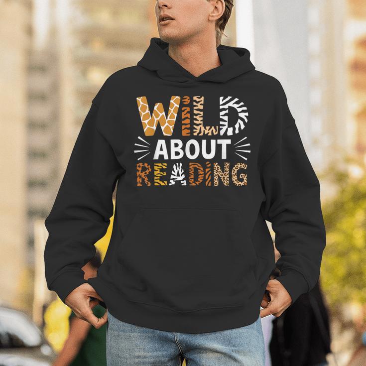 Wild About Reading Animal Bookworm Library Book Lover Reader Unisex Hoodie Wild About Reading Animal Bookworm Library Book Lover Reader Unisex Hoodie