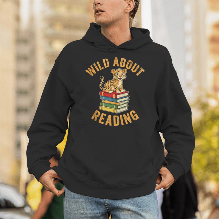 Wild About Reading Cute Leopard Teacher Kids Book Lover Unisex Hoodie Wild About Reading Cute Leopard Teacher Kids Book Lover Unisex Hoodie