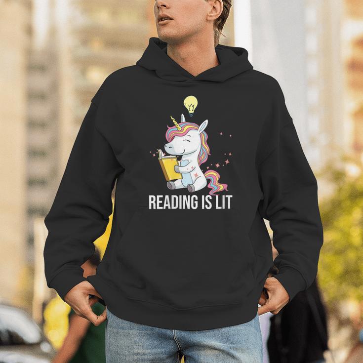 Women's Reading Is Lit Unicorn Library English Teacher Book Lover Unisex Hoodie Women's Reading Is Lit Unicorn Library English Teacher Book Lover Unisex Hoodie