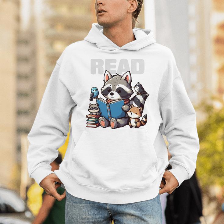 Animals Raccoon Reading Book Librarian Across America Kids Unisex Hoodie Animals Raccoon Reading Book Librarian Across America Kids Unisex Hoodie