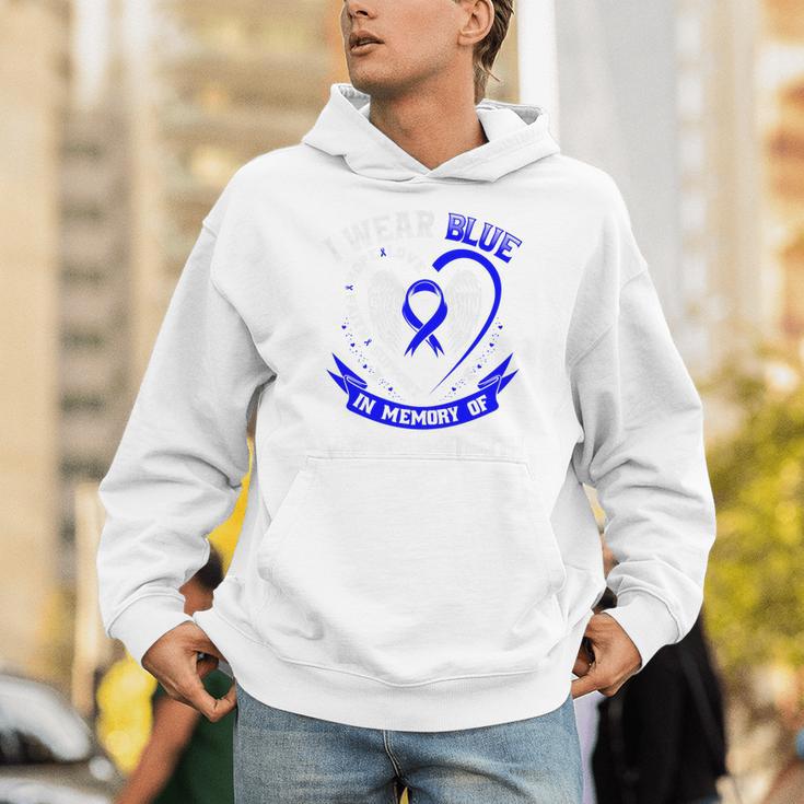 Blue In Memory Of Grandson Colon Cancer Awareness Shirts Premium Unisex Hoodie Blue In Memory Of Grandson Colon Cancer Awareness Shirts Premium Unisex Hoodie