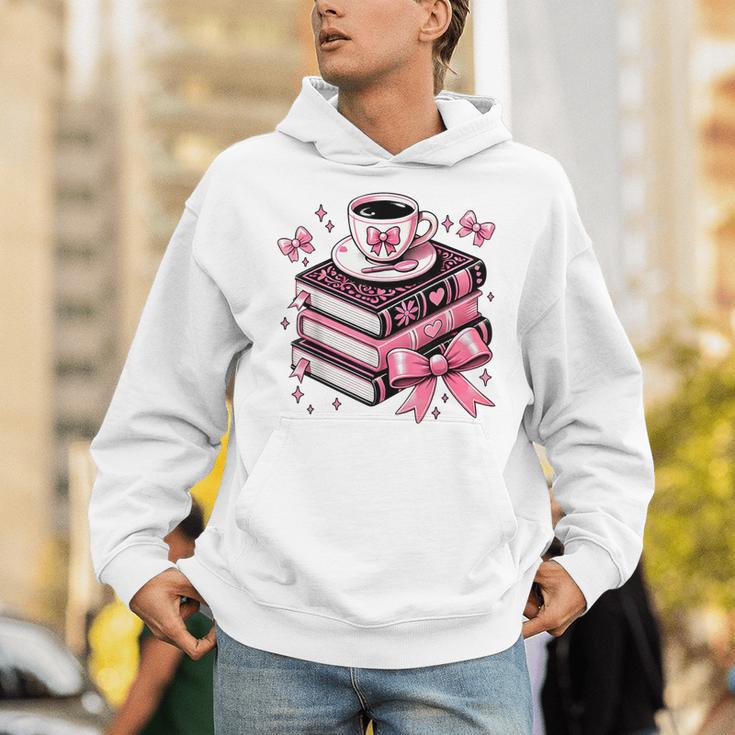 All Booked For Valentine's Teacher Coquette Bow Coffee Book Unisex Hoodie