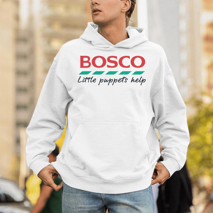 Bosco Little Puppets Help Irish Nostalgia Retro 80s Premium Tri-Blend Unisex Hoodie