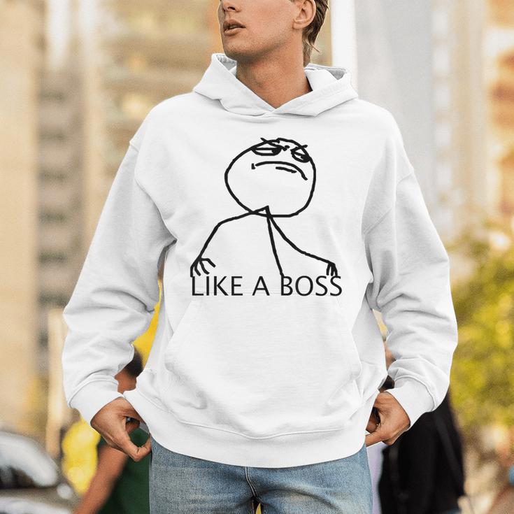 Like A Boss Rage Comic Meme Classic Internet Nostalgia Tee Unisex Hoodie