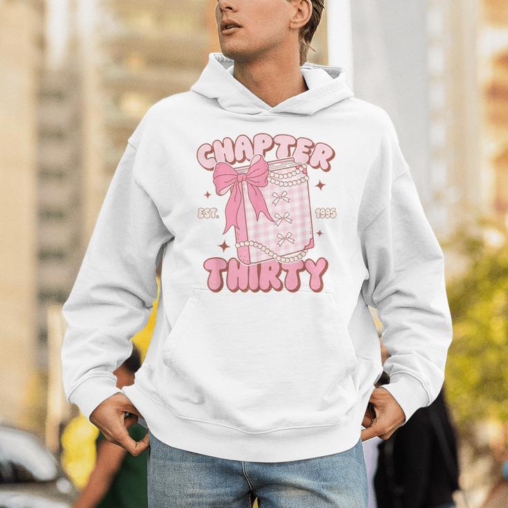 Chapter Thirty Est 1995 Cute 30th Birthday Book Bow Coquette Unisex Hoodie
