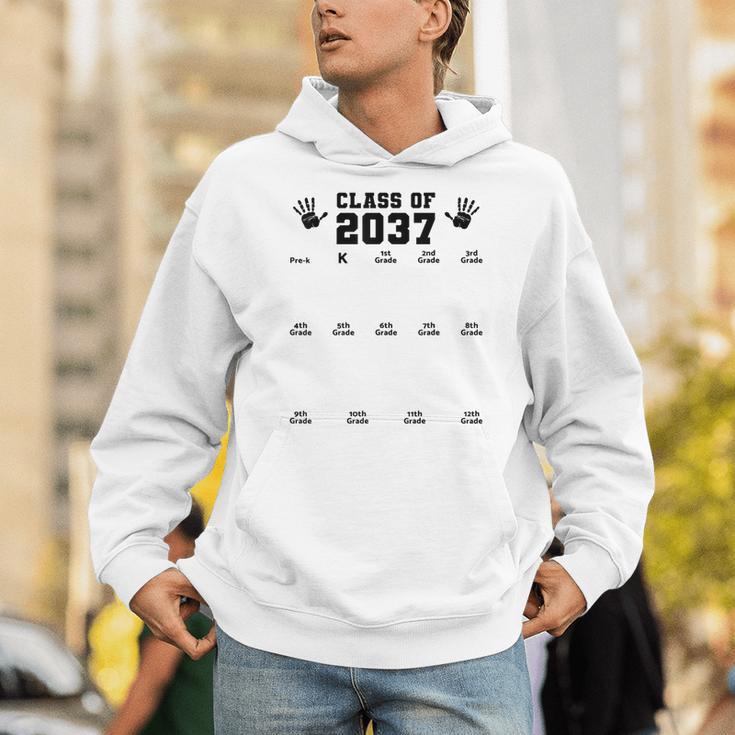Class Of 2037 Handprint Grow With Me Pre-k Graduation Unisex Hoodie