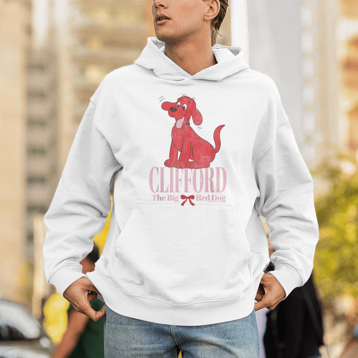 Clifford The Big Red Dog Pink Text With Bow Illustrated Book Unisex Hoodie Clifford The Big Red Dog Pink Text With Bow Illustrated Book Unisex Hoodie